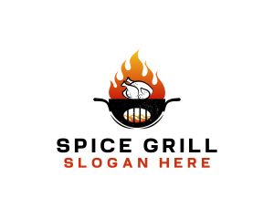 Grill Chicken Barbeque logo design