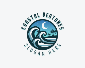 Beach Waves Island logo design