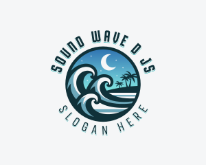 Beach Waves Island logo design