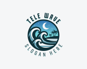 Beach Waves Island logo design