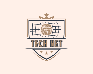 Shield Volleyball Sports logo design