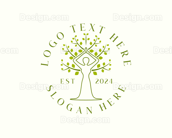 Tree Woman Nature Organic Logo