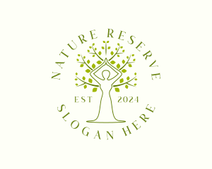 Tree Woman Nature Organic logo design