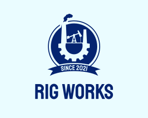 Oil Refinery Emblem  logo design