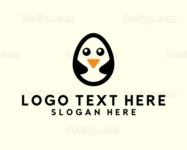 Cute Penguin Egg Logo