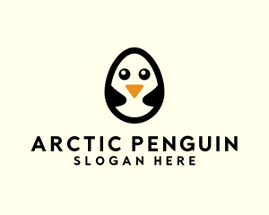 Cute Penguin Egg  logo design