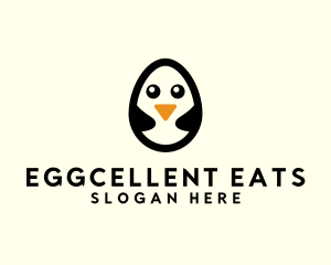 Cute Penguin Egg  logo design