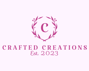 Feminine Ornamental Wreath Cosmetics logo design