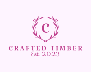 Feminine Ornamental Wreath Cosmetics logo design