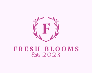 Feminine Ornamental Wreath Cosmetics logo design