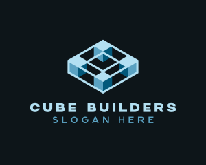 Cyber Artificial Intelligence Cube logo design