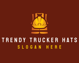 Construction Safety Hat Vest logo design