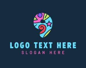 Colorful Shapes Number 9 logo