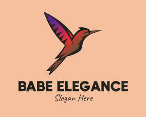 Gradient Hummingbird Flying logo design