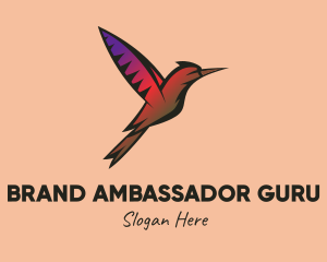 Gradient Hummingbird Flying logo design