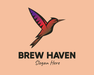 Gradient Hummingbird Flying logo design