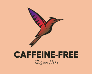 Gradient Hummingbird Flying logo design