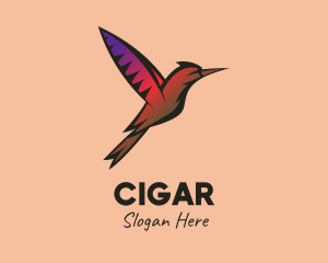 Gradient Hummingbird Flying logo design