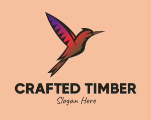 Gradient Hummingbird Flying logo design