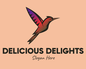 Gradient Hummingbird Flying logo design