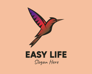 Gradient Hummingbird Flying logo design