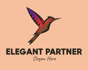 Gradient Hummingbird Flying logo design