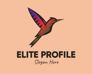 Gradient Hummingbird Flying logo design