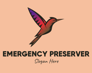 Gradient Hummingbird Flying logo design