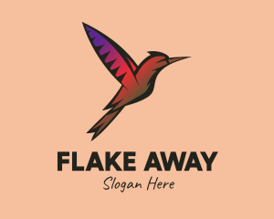 Gradient Hummingbird Flying logo design