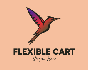 Gradient Hummingbird Flying logo design