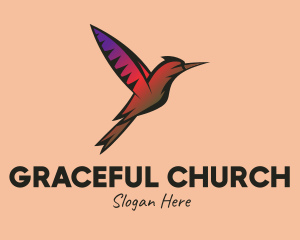 Gradient Hummingbird Flying logo