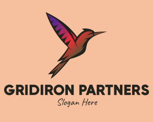 Gradient Hummingbird Flying logo design