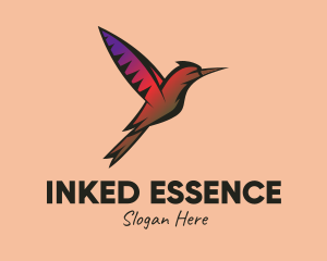 Gradient Hummingbird Flying logo design