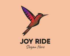 Gradient Hummingbird Flying logo design