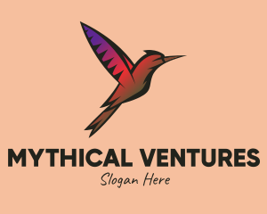 Gradient Hummingbird Flying logo design