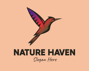 Gradient Hummingbird Flying logo design