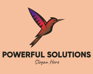 Gradient Hummingbird Flying logo design