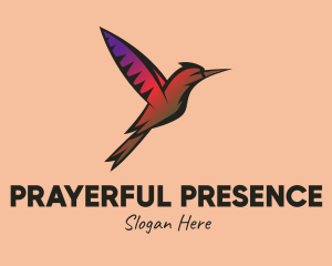 Gradient Hummingbird Flying logo design