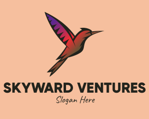 Gradient Hummingbird Flying logo