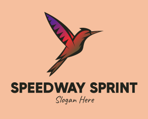 Gradient Hummingbird Flying logo design