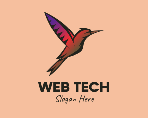 Gradient Hummingbird Flying logo design