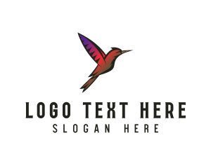 Gradient Hummingbird Flying logo