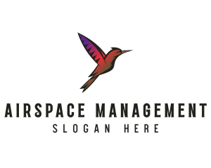 Gradient Hummingbird Flying logo