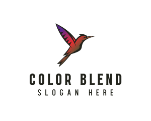 Gradient Hummingbird Flying logo design