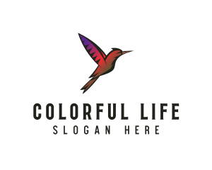 Gradient Hummingbird Flying logo design