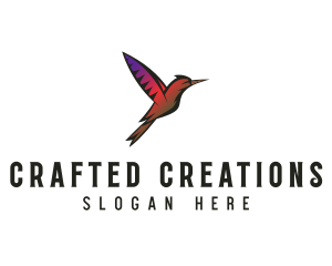 Gradient Hummingbird Flying logo design