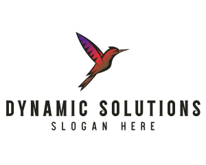 Gradient Hummingbird Flying logo design