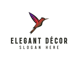 Gradient Hummingbird Flying logo design