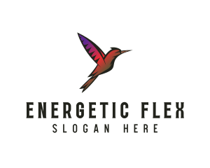 Gradient Hummingbird Flying logo design