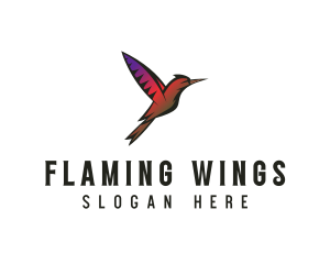 Gradient Hummingbird Flying logo design